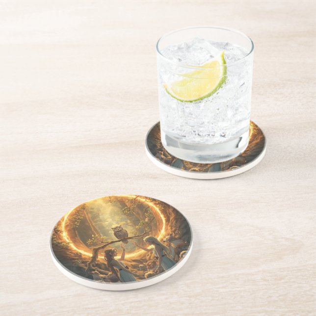 Dessous De Verre En Grès Le Portail Entre Les Arbres (Côté)