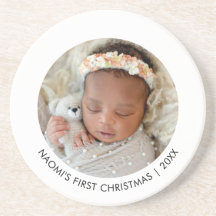 Le premier Noël de bébé rond photo de vacances