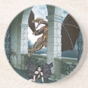 Dessous De Verre En Grès Le repaire du Dragon