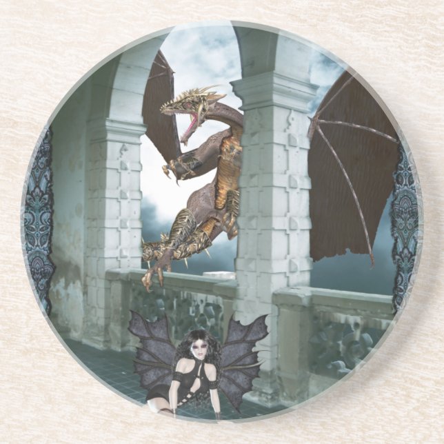 Dessous De Verre En Grès Le repaire du Dragon (Devant)