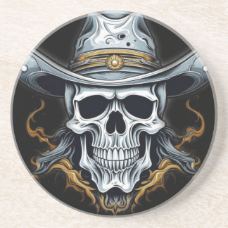 Dessous De Verre En Grès Le squelette cowboy