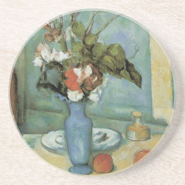 Dessous De Verre En Grès Le Vase Bleu (Fleurs et Fruits) de Paul Cezanne (Devant)