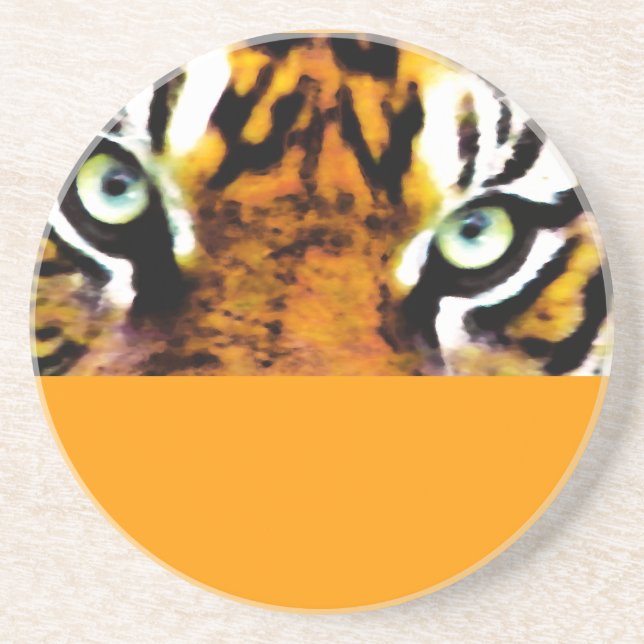 DESSOUS DE VERRE EN GRÈS LE YEUX DE TIGER (Devant)