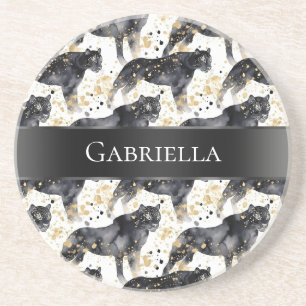 Dessous De Verre En Grès Léopards noirs