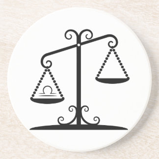 Dessous De Verre En Grès l'équilibre de Balance mesure l'horoscope