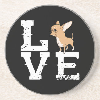 Dessous De Verre En Grès Les amoureux du Chihuahua L'esprit animal Amusant