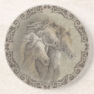 Dessous De Verre En Grès Les chevaux