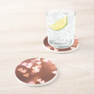 DESSOUS DE VERRE EN GRÈS LES COEURS DU JOUR DE ROSE VALENTINE