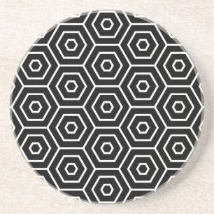 Dessous De Verre En Grès Les hexagones donnent au motif géométrique