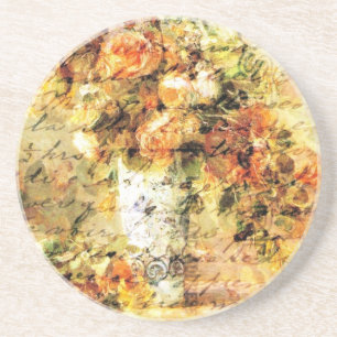 Dessous De Verre En Grès Les mots manuscrits Rose et Vintages de Renoir