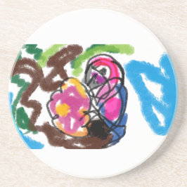 Dessous De Verre En Grès L'été du perroquet