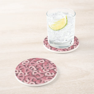 Dessous De Verre En Grès Lettre A rose