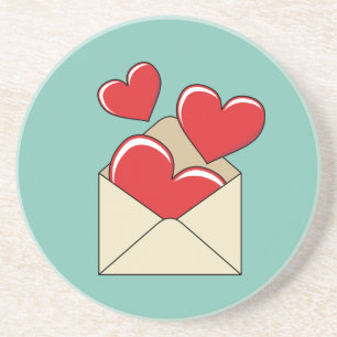 Dessous De Verre En Grès Lettre d'amour