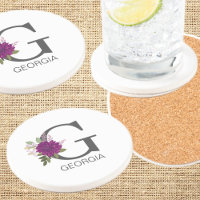 Lettre de monogramme Alphabet Floral Dahlia Bourgo