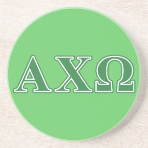 Dessous De Verre En Grès Lettres vertes d'Alphi Chi Omega