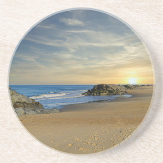 Dessous De Verre En Grès Lever de soleil sur un littoral sablonneux