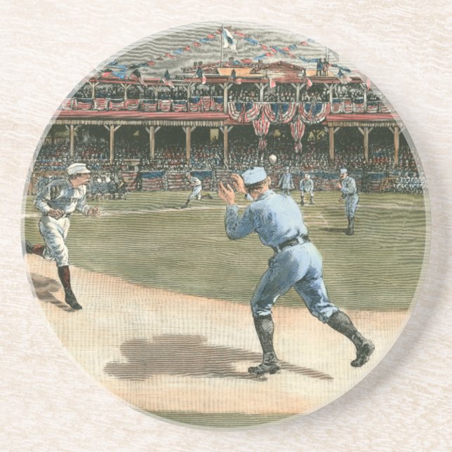 Dessous De Verre En Grès Ligue nationale de baseball 1886 (Devant)