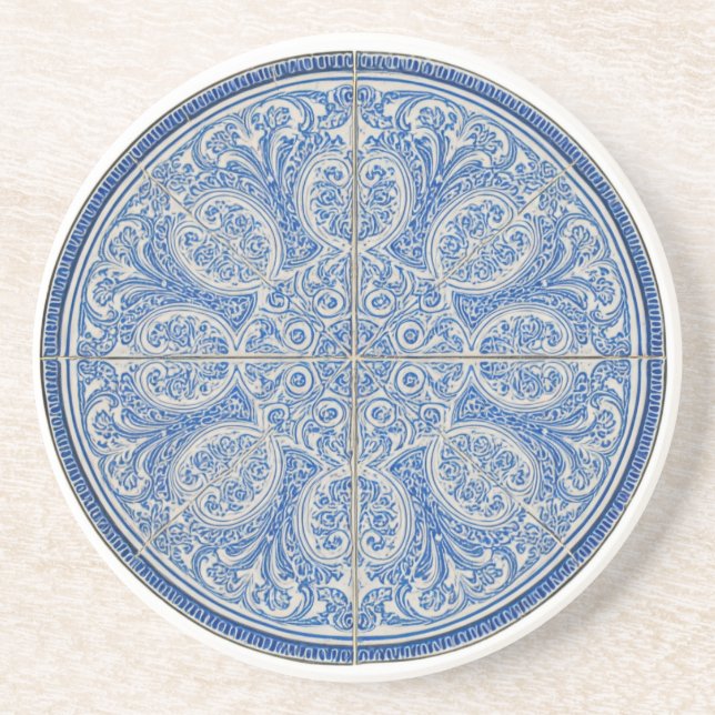 Dessous De Verre En Grès Lisbonne Portugal Azulejos Design Carrelage (Devant)