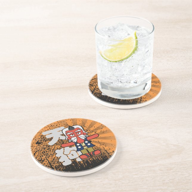 Dessous De Verre En Grès Little Daitengu Yokai Grunge (Côté)