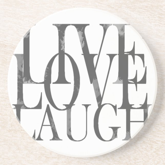 Dessous De Verre En Grès Live Love Laugh Cote Inspirationnelle (Devant)