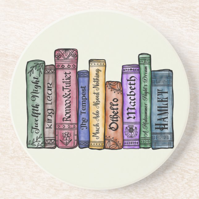 Dessous De Verre En Grès Livres Shakespeare No.1 (Devant)