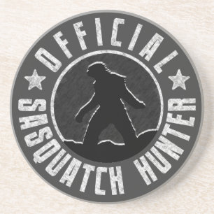 Dessous De Verre En Grès Logo de cercle de CHASSEUR de Sasquatch