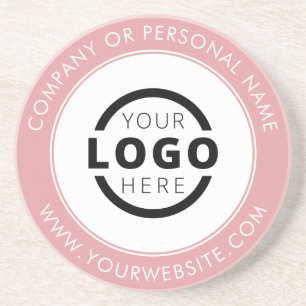 Dessous De Verre En Grès Logo d'entreprise personnalisé rose promotionnel