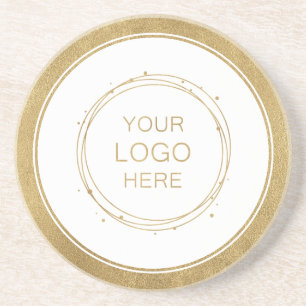 Dessous De Verre En Grès Logo d'entreprise promotionnel Gold personnalisé