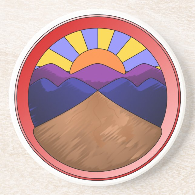 Dessous De Verre En Grès Logo du ventilateur Alluvial (Devant)