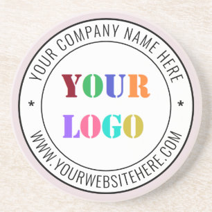 Dessous De Verre En Grès Logo et texte personnalisés - Entreprise promotion