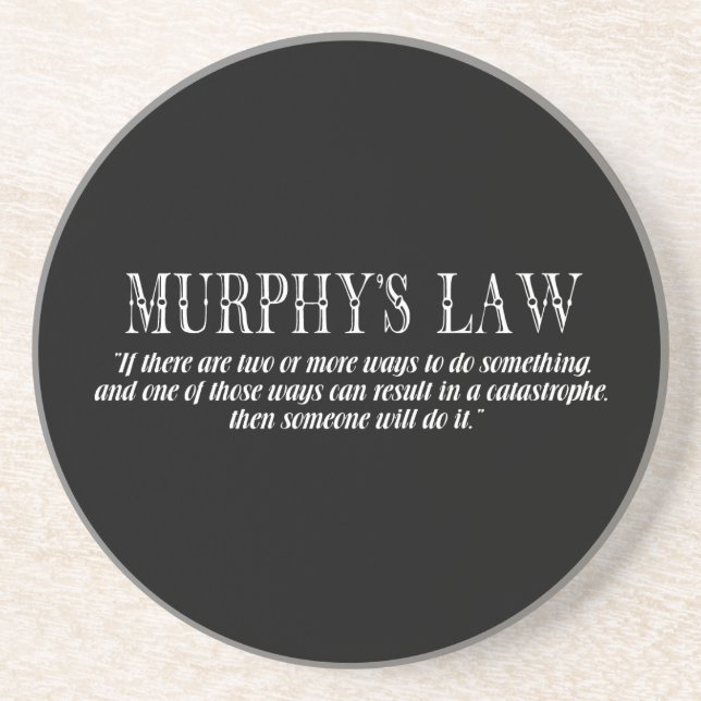 Dessous De Verre En Grès Loi de Murphy (Devant)