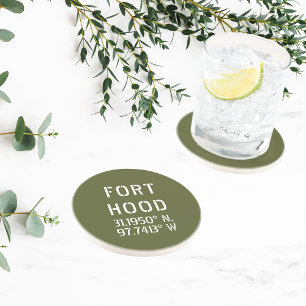Dessous De Verre En Grès Longitude de la latitude de Fort Hood