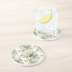 Dessous De Verre En Grès Lotus de Sérénité en Bambou