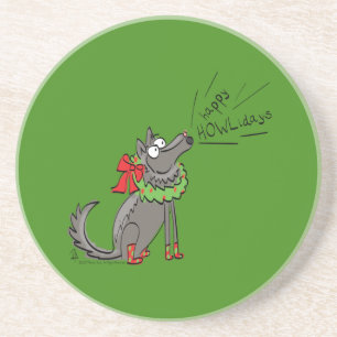 Dessous De Verre En Grès Loup Noël Funny Mignonnes Enfants