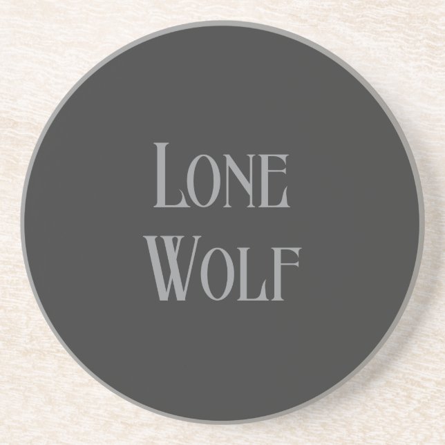 Dessous De Verre En Grès Loup solitaire mâle Sigma minimaliste moderne (Devant)