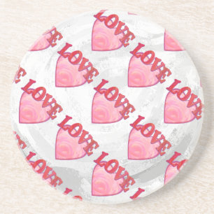 Dessous De Verre En Grès Love Heart Motif