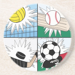Dessous De Verre En Grès "Love Sports"