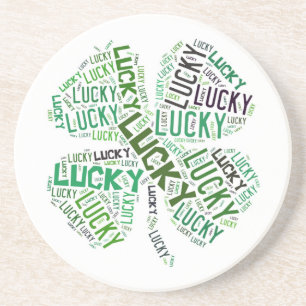 Dessous De Verre En Grès Lucky Clover Word