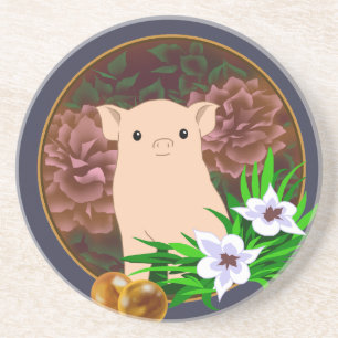 Dessous De Verre En Grès Lucky Pig
