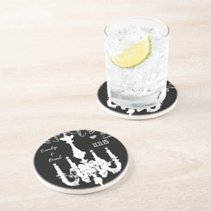 Dessous De Verre En Grès Lustre Vintage blanc Choisir la couleur Arrière -