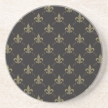 Luxueux Black Gold Fleur De Lis Motif
