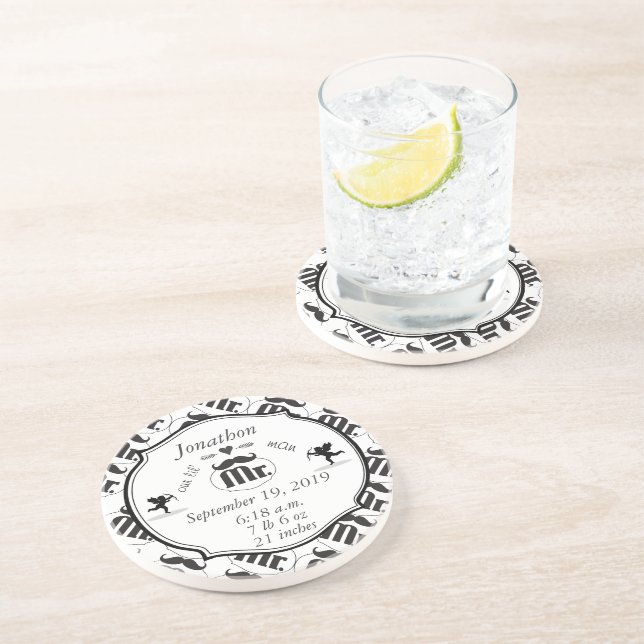 Dessous De Verre En Grès M. Mustache Lil Man Baby Boy Statistiques (Côté)