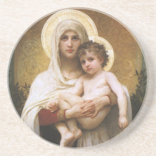 Dessous De Verre En Grès Madonna des Roses par Bouguereau