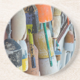 Dessous De Verre En Grès Maine, Bar Harbour. Bouées colorées de trappes à h