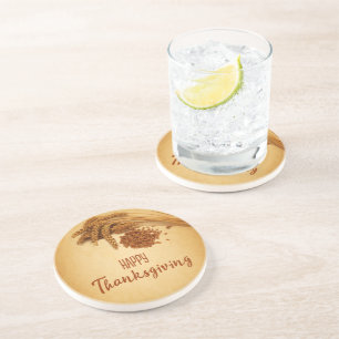 Dessous De Verre En Grès Maïs de blé à Bon thanksgiving vintage