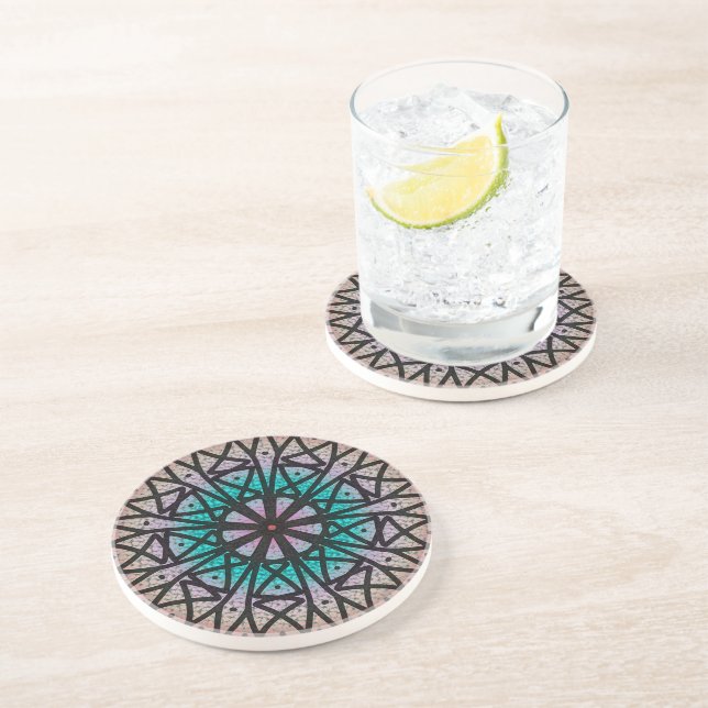 Dessous De Verre En Grès Mandala (Côté)