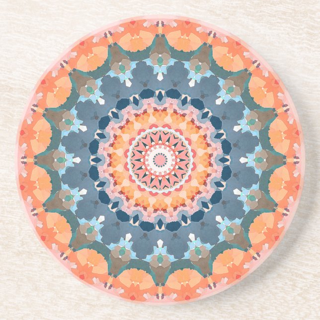 Dessous De Verre En Grès Mandala Abstrait (Devant)