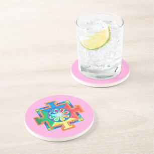 Dessous De Verre En Grès Mandala de création