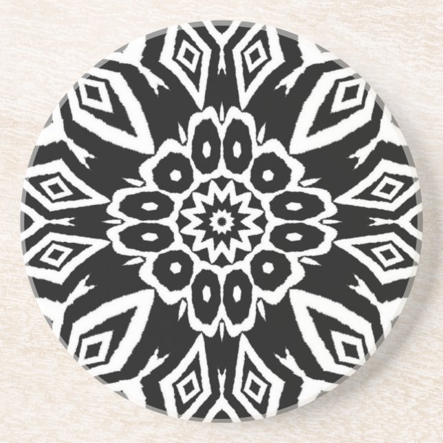 Dessous De Verre En Grès Mandala de minuit (Devant)