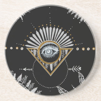 Dessous De Verre En Grès Mandala de Yin Yang